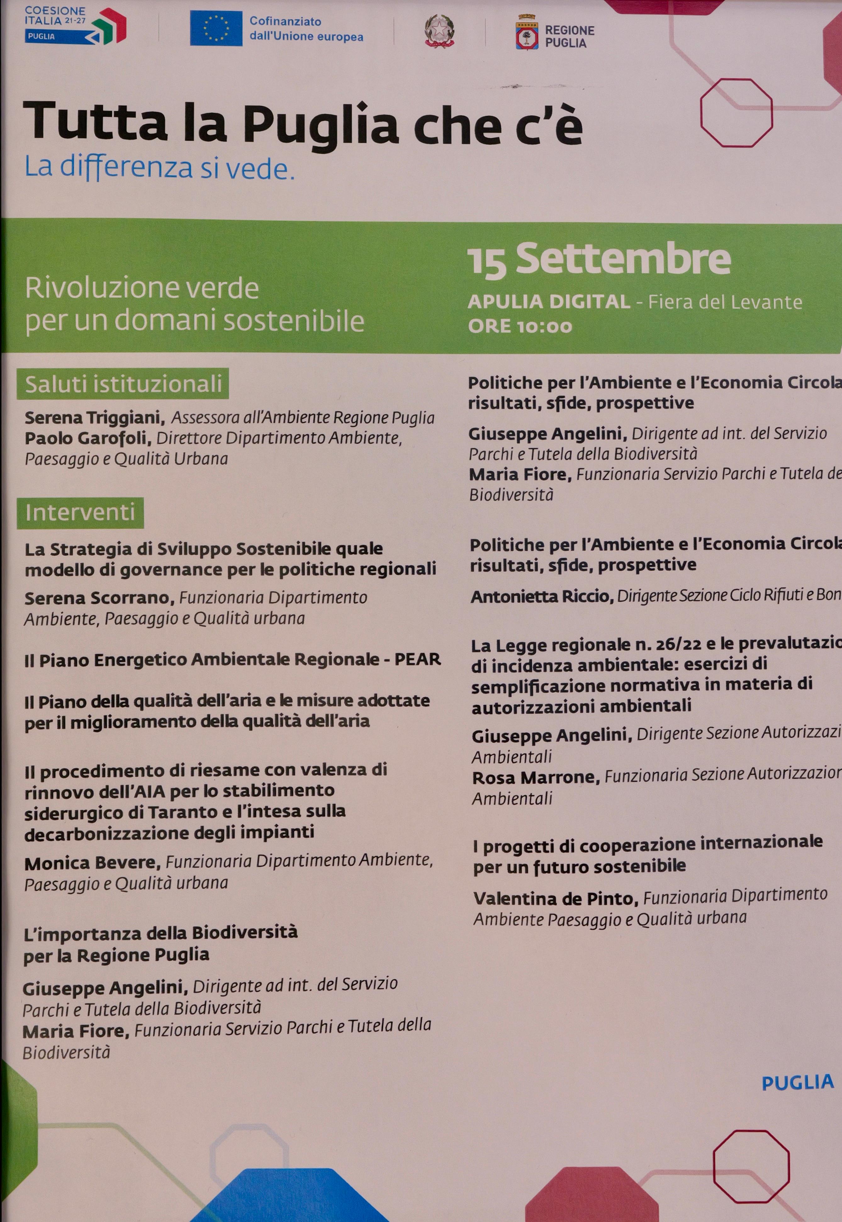 Galleria Rivoluzione in verde in Puglia, Triggiani: “La nostra strategia di sviluppo sostenibile per affrontare le grandi sfide globali” - Diapositiva 4 di 7